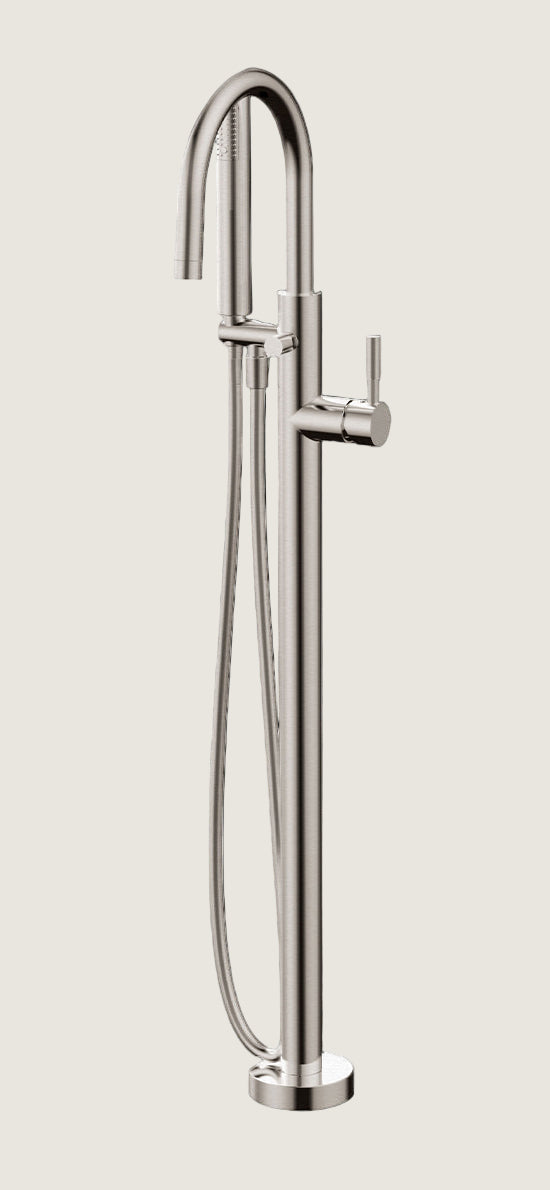 Geo Freestanding Tub Filler + Handshower