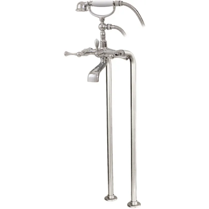 Regency Cradle tub filler with handshower and floor risers