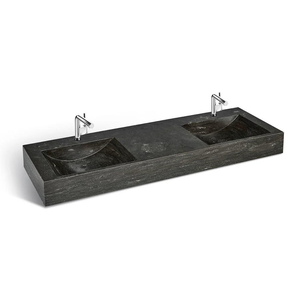 Unik Stone Limestone Solid Stone Double Sink